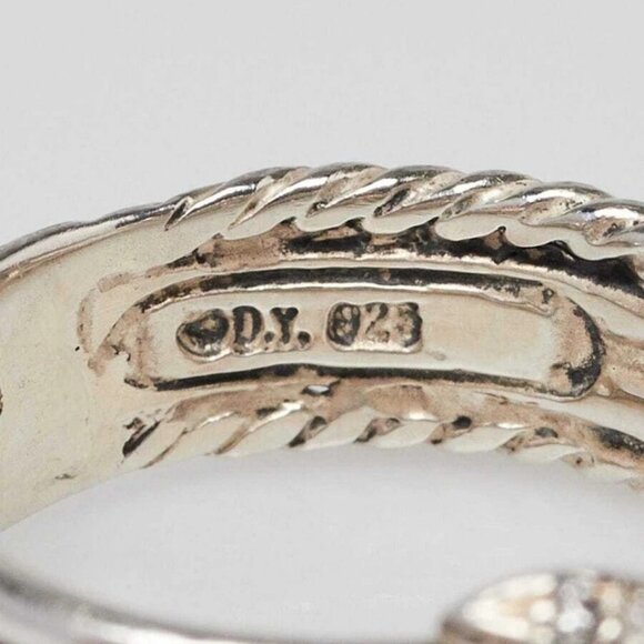 David Yurman Sterling Silver and Diamond X Crossover Ring Size 5 - Picture 7 of 7